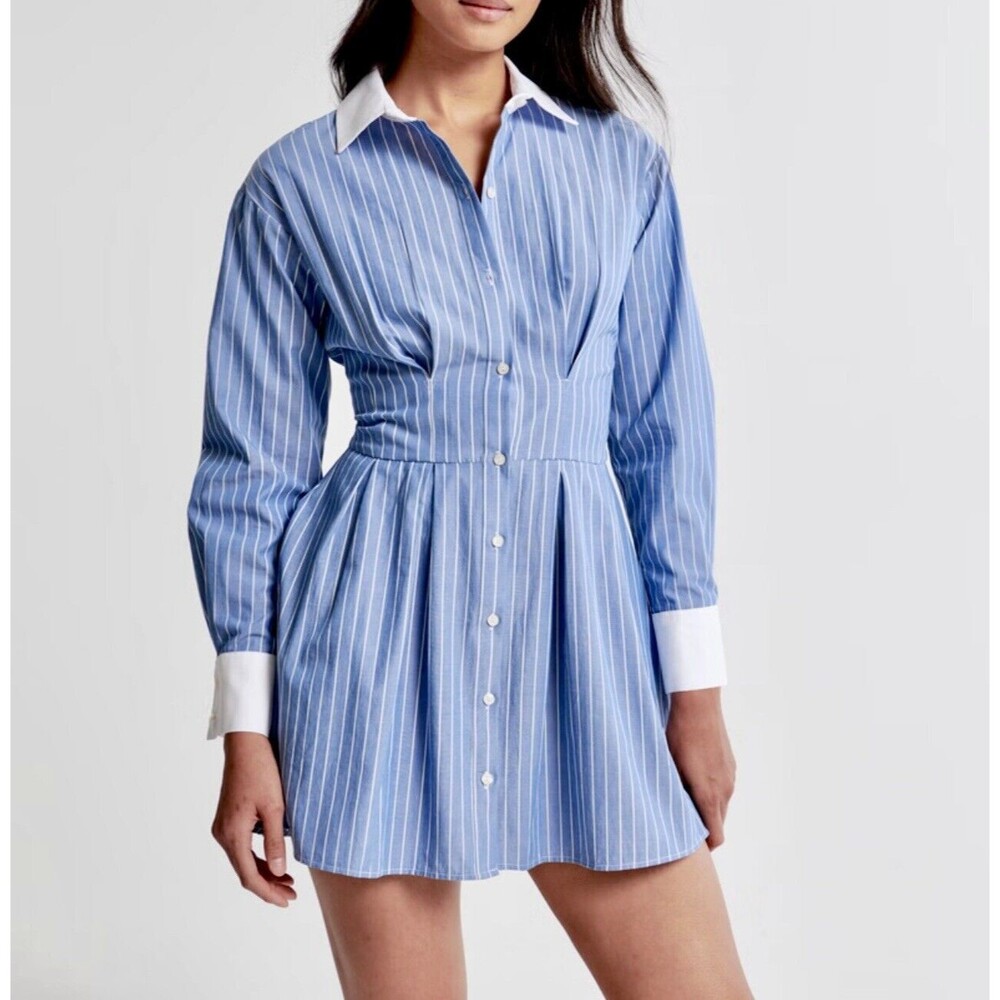 Abercrombie & Fitch Striped Poplin Dress